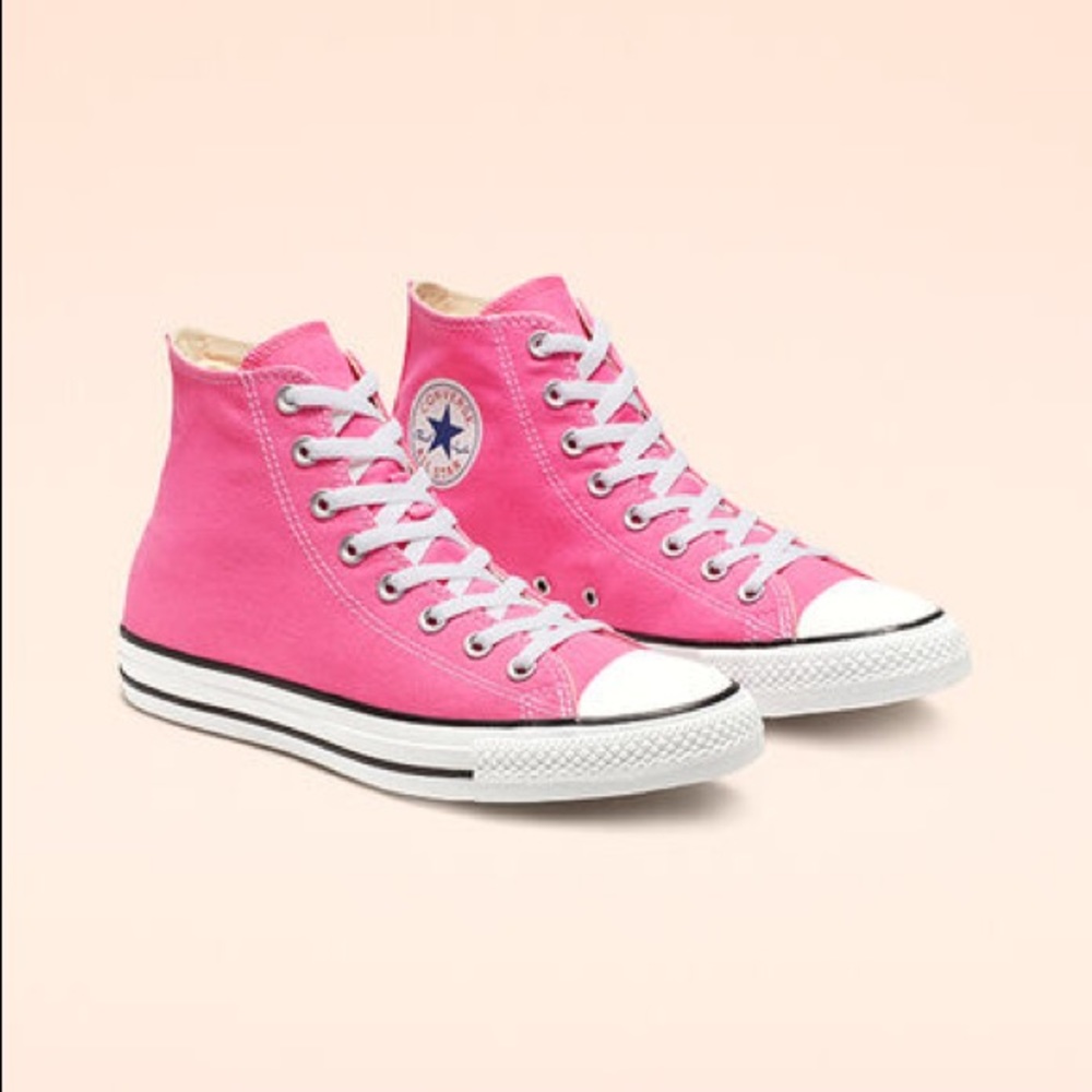 pink high top Converse